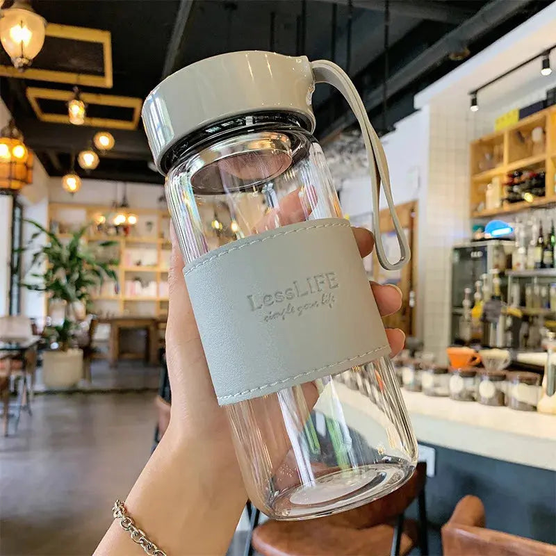 Bouteille en Verre de Style Japonais avec Infuseur à Thé LessLIFE