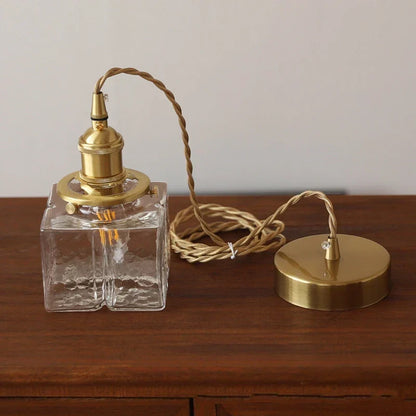 Suspension Vintage en Verre – Éclairage Rustique et Élégant pour Salon, Salle à Manger et Chambre