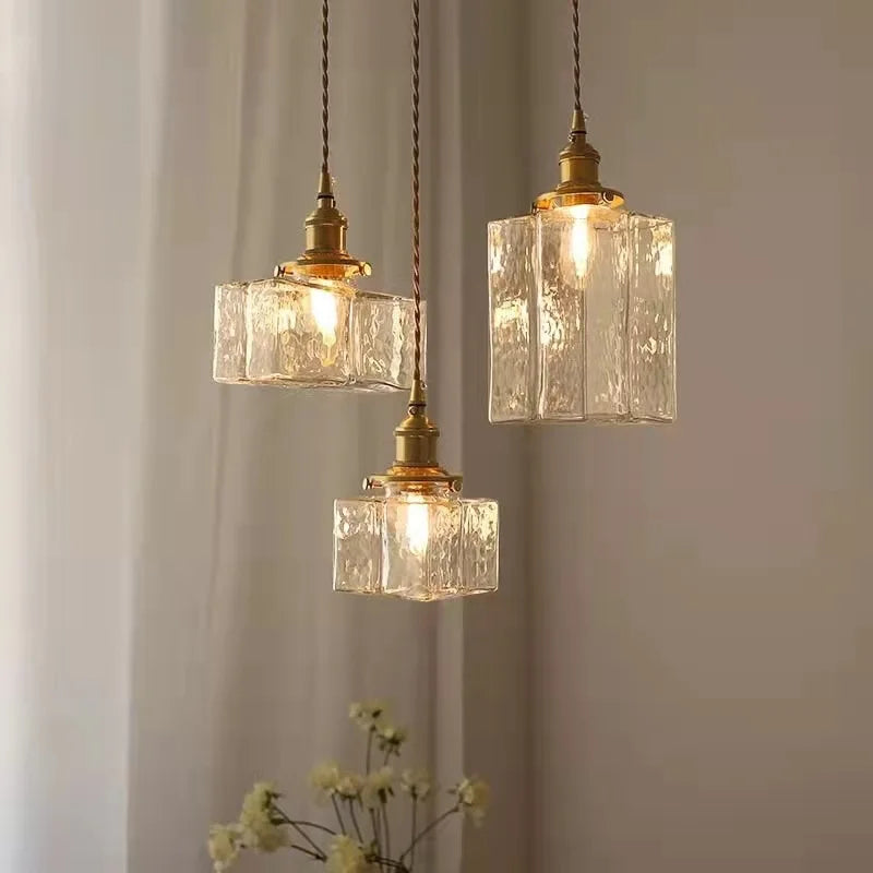 Suspension Vintage en Verre – Éclairage Rustique et Élégant pour Salon, Salle à Manger et Chambre