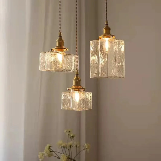 Suspension Vintage en Verre – Éclairage Rustique et Élégant pour Salon, Salle à Manger et Chambre
