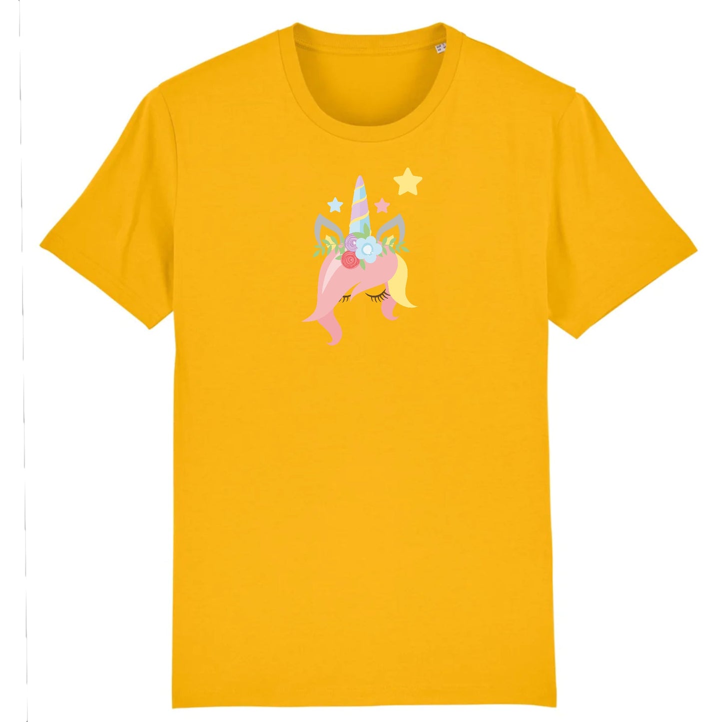 T shirt Unisex Licorne avec des fleurs sur la tête