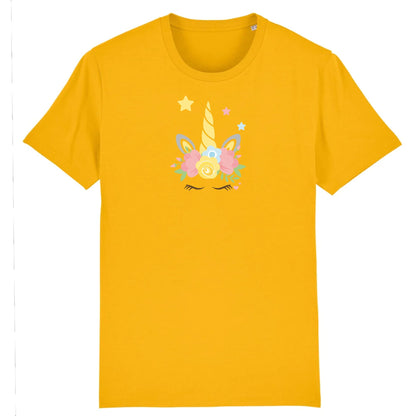 T shirt Unisex Licorne couronne fleurs