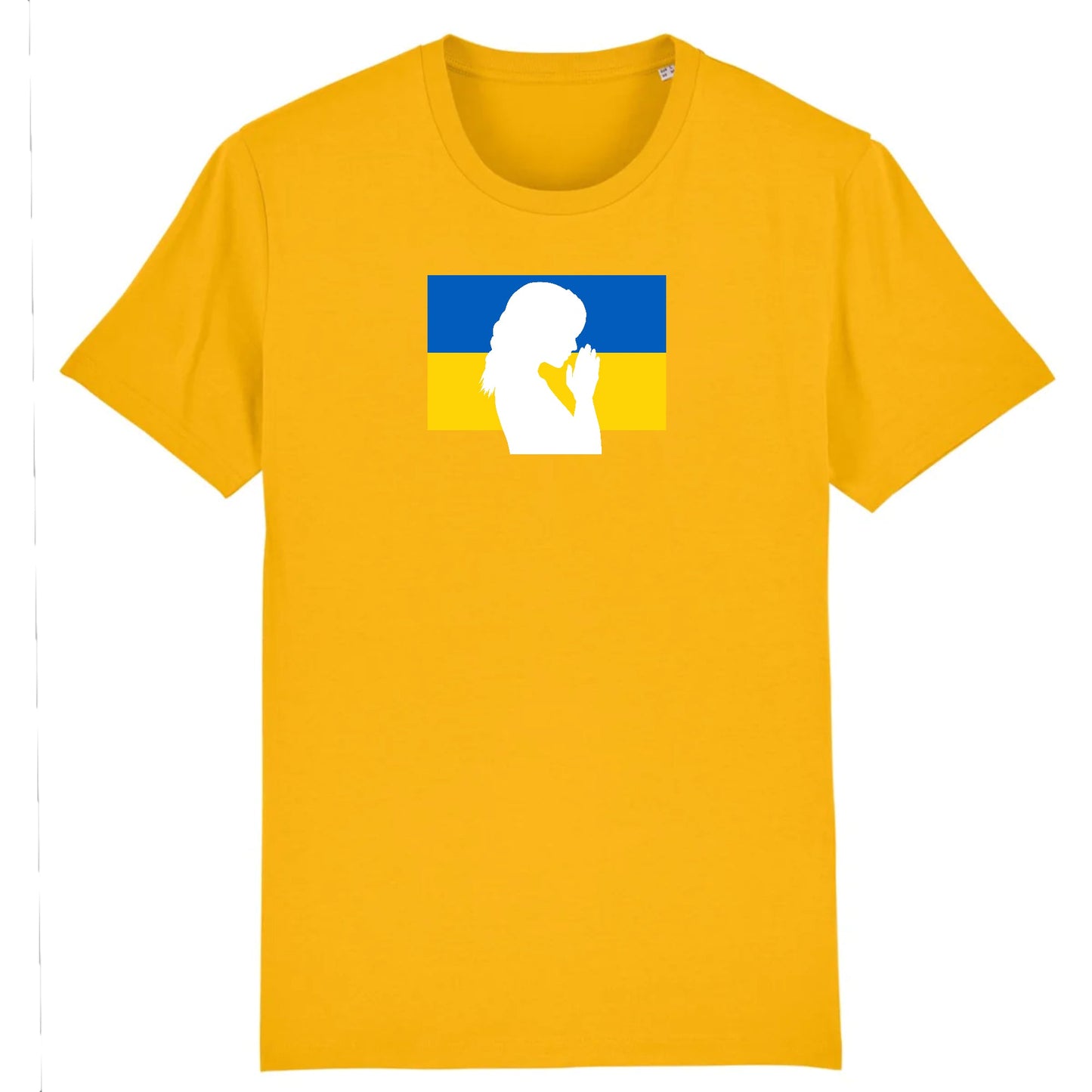 T shirt Unisex Ukraine Silhouette de Femme en Prière
