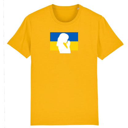 T shirt Unisex Ukraine Silhouette de Femme en Prière