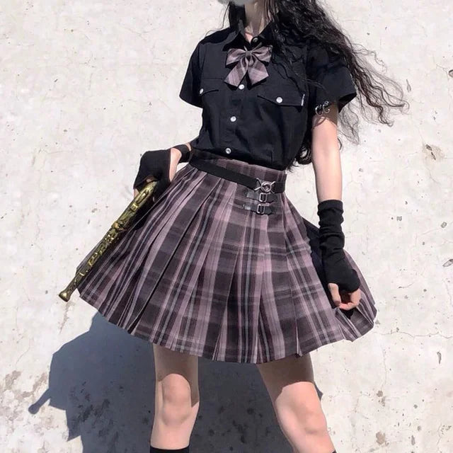Jupe plissée a carreaux