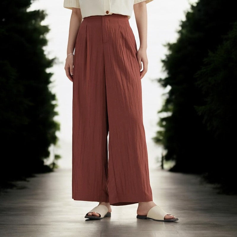 Pantalon plissé marron