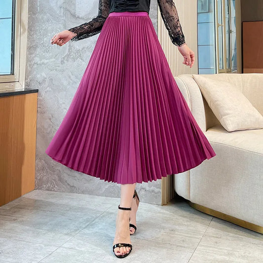 Jupe plissée violette