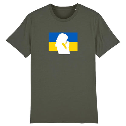 T shirt Ukraine Silhouette de Femme en Prière