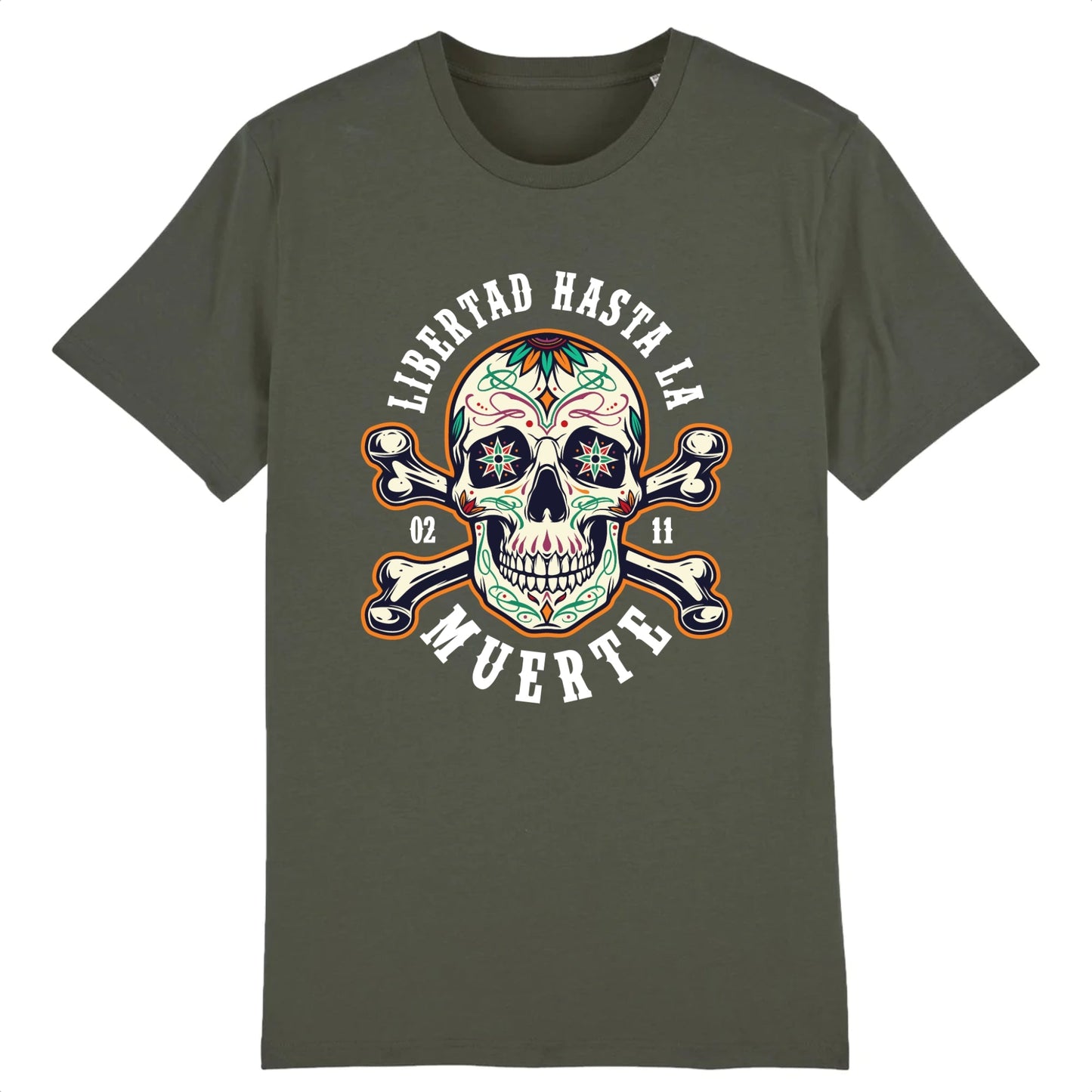 T shirt tete de mort mexicaine Libertad Muerte