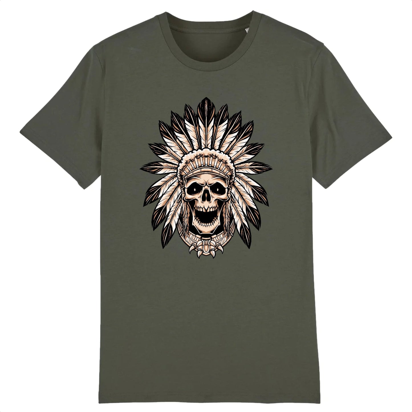 T shirt tête de mort indienne