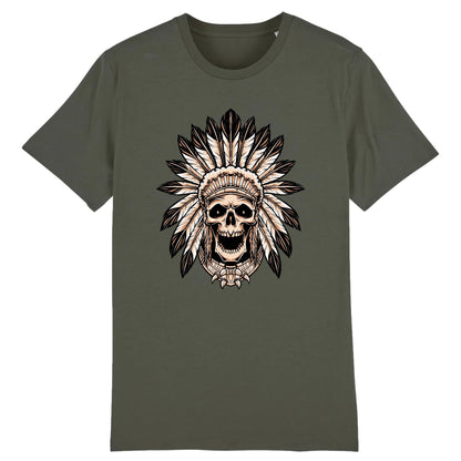 T shirt tête de mort indienne