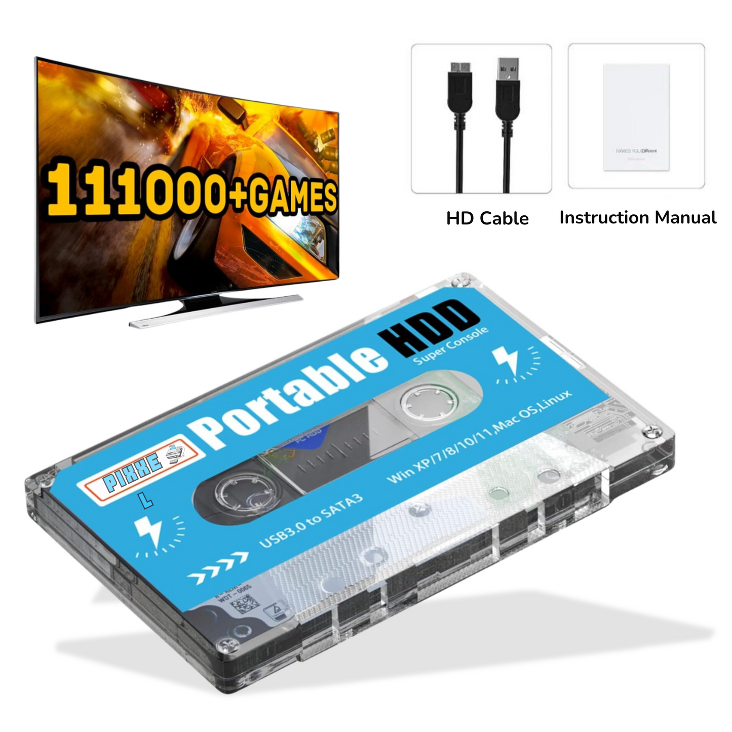 Cassette de Jeux Rétro - 110,000+ Jeux Classiques Préinstallés