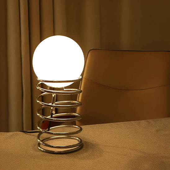 Lampe de table spirale allumée de couleur chromé