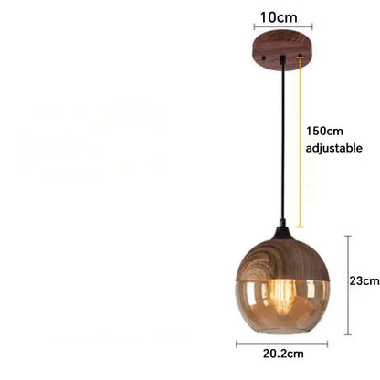 Lampe LED Suspendue en Bois 20cm