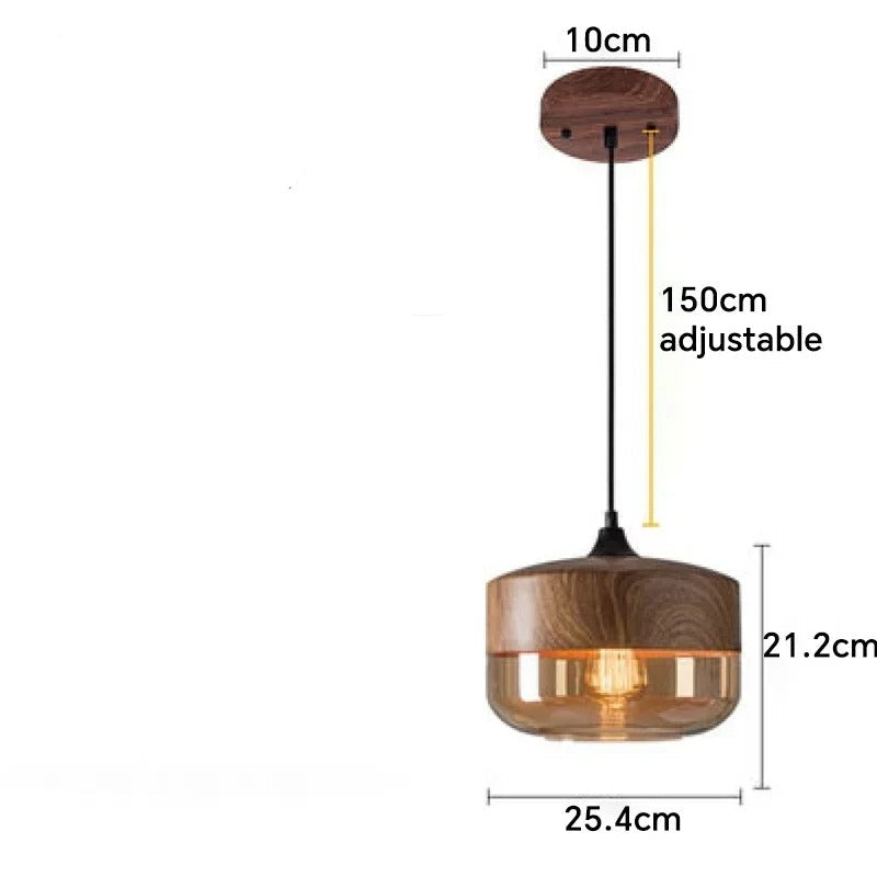 Lampe LED Suspendue en Bois 25cm