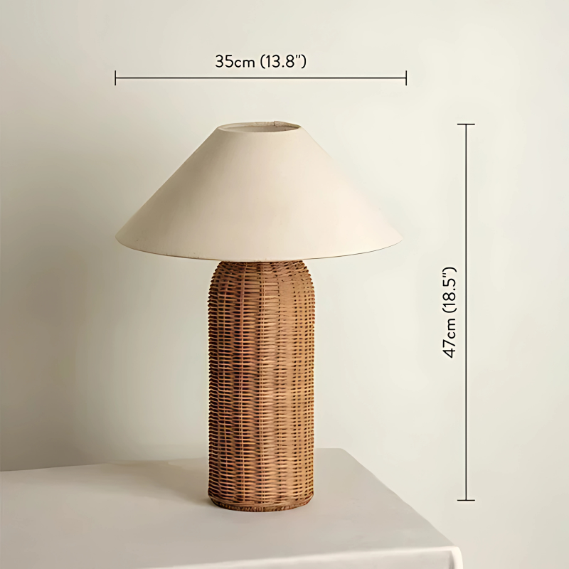 Lampe de Chevet Japonaise Wabi-Sabi en Osier