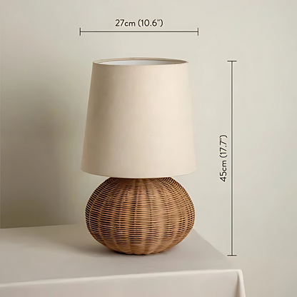 Lampe de Chevet Japonaise Wabi-Sabi en Osier