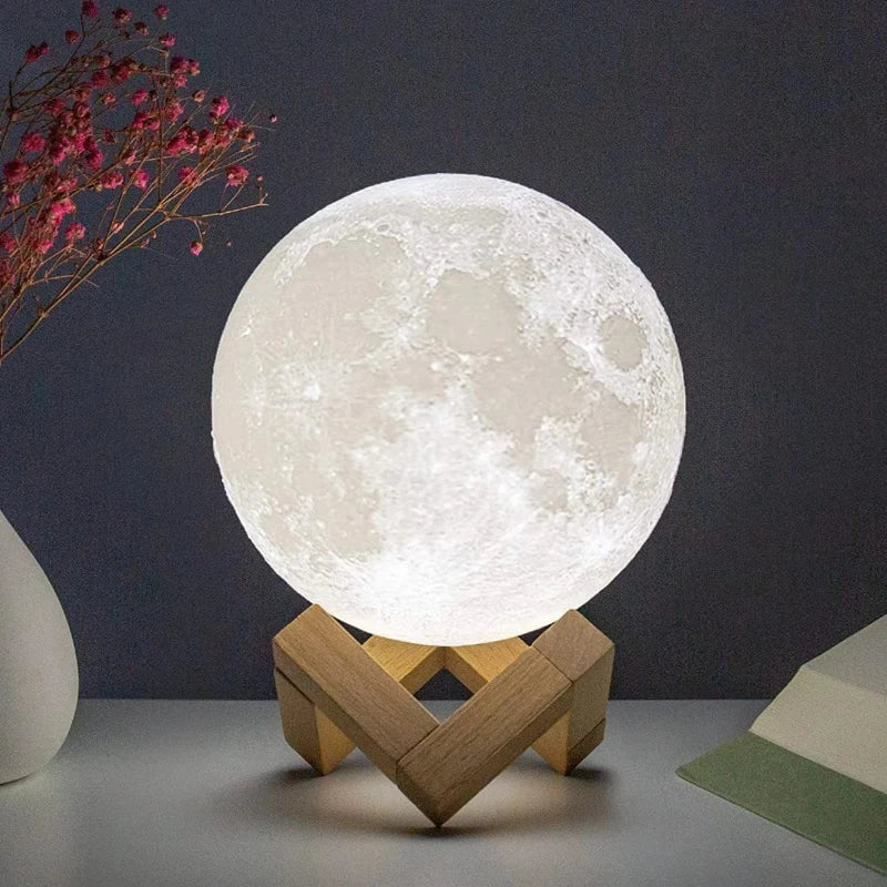 Lampe de Nuit LED Lunaire cadeau noel blanc froid