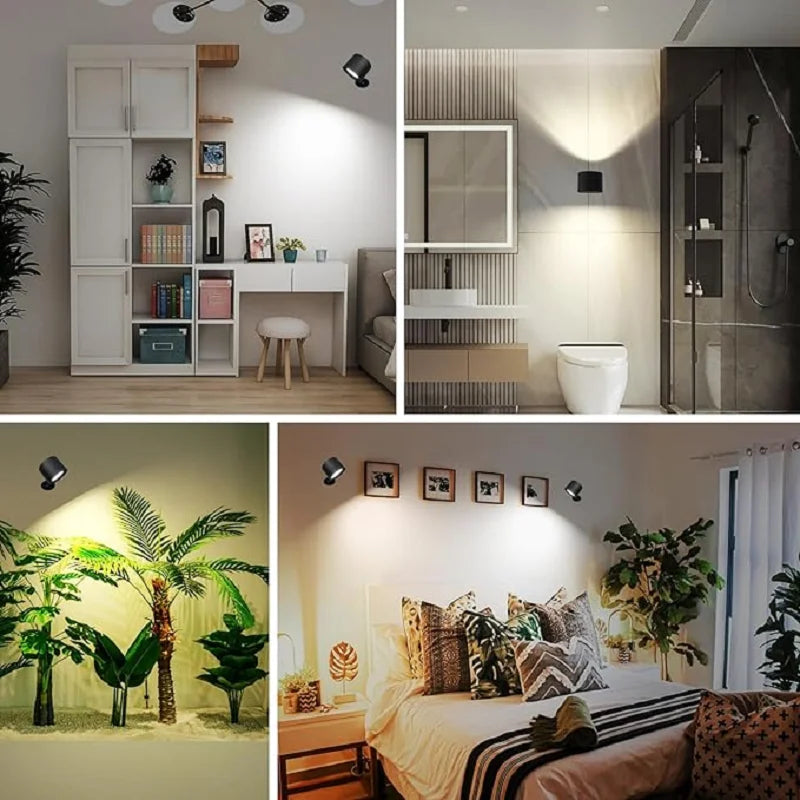 Applique Murale LED Rotative à 360°sans fil