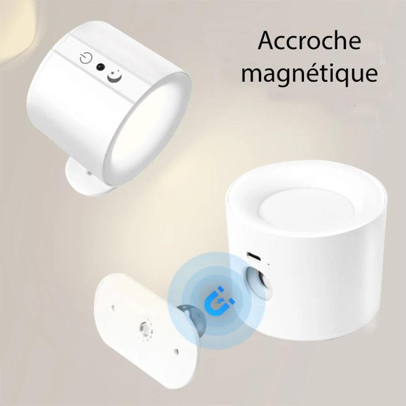 Applique Murale LED Rotative à 360°sans fil