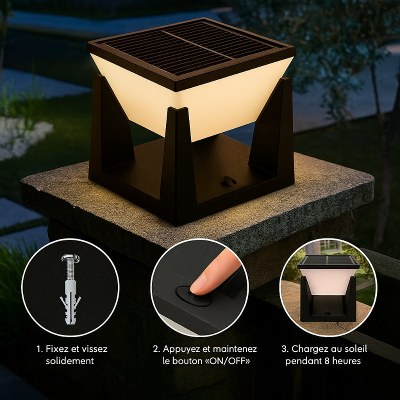Lampe Solaire de Pilier LED IP65