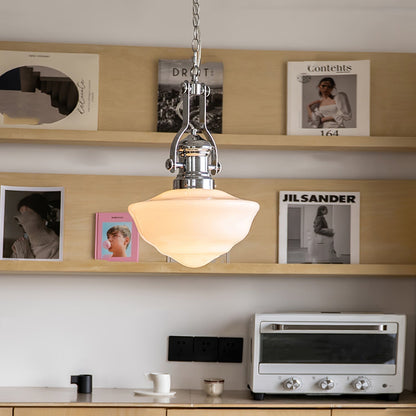 Suspension Lavagna Schoolhouse – Lampe Pendante en Verre et Métal, Design Moderne
