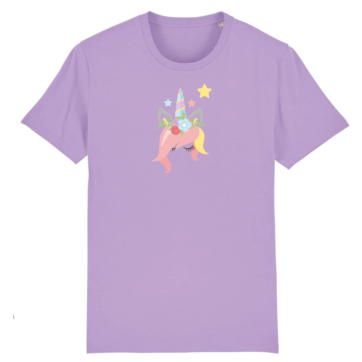 T shirt Unisex Licorne avec des fleurs sur la tête