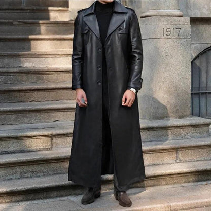Leather trench coat