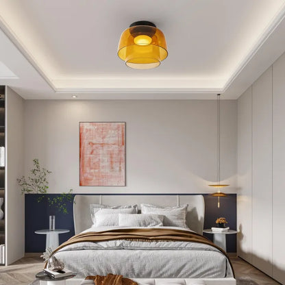 Plafonnier en Verre Design Médiéval Nordique – Éclairage Élégant et Chauffant pour Salon, Chambre ou Salle à Manger