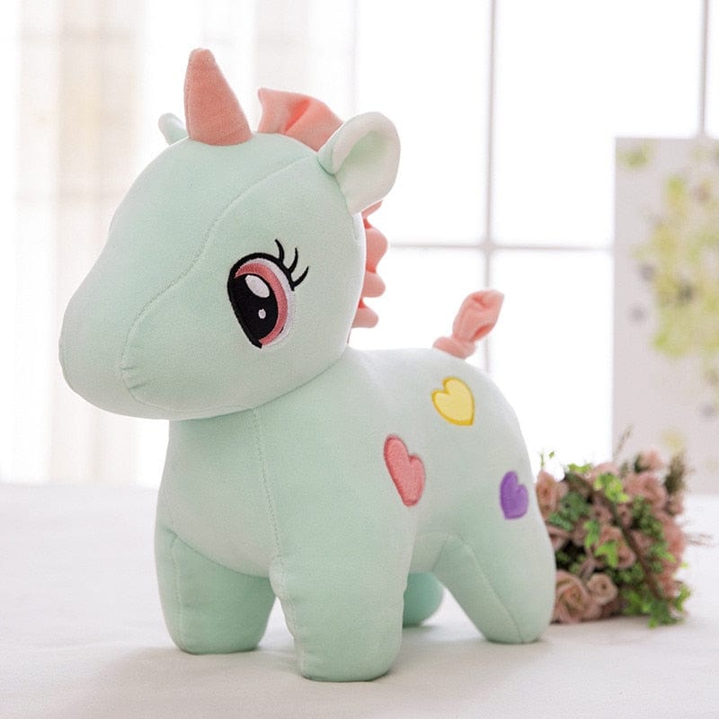 Licorne Peluche Bleu Vert Daisy