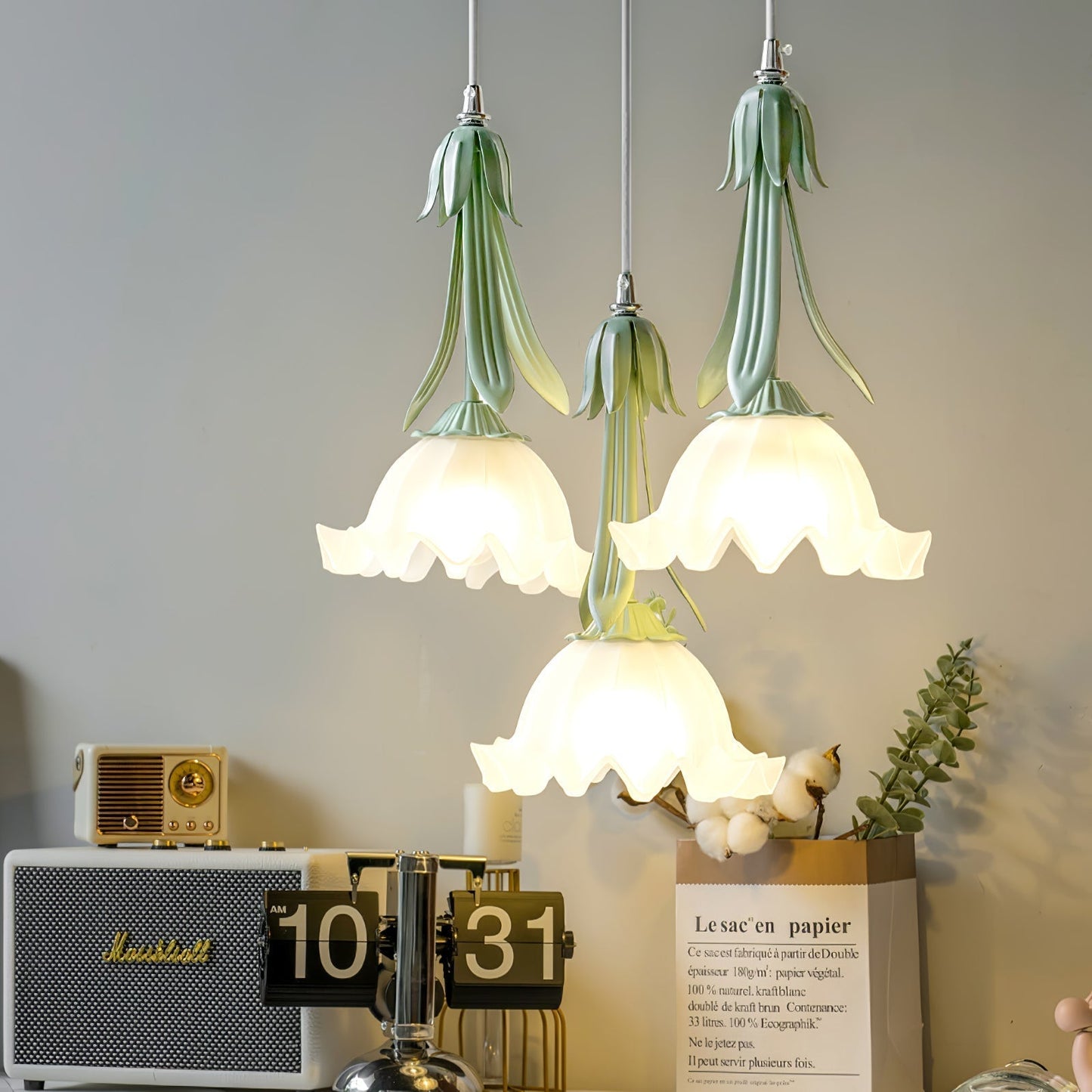 Suspension Maiglöckchen - Design Floral Élégant, Lueur Douce, LED, E27