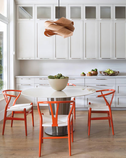 Suspension Link en Bois et Métal - Lampe Moderne à Lumière Douce pour Intérieur Élégant