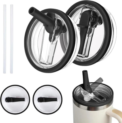 Lot 2 couvercles de remplacement avec paille pour Stanley cup et Hydro Jug 40 oz