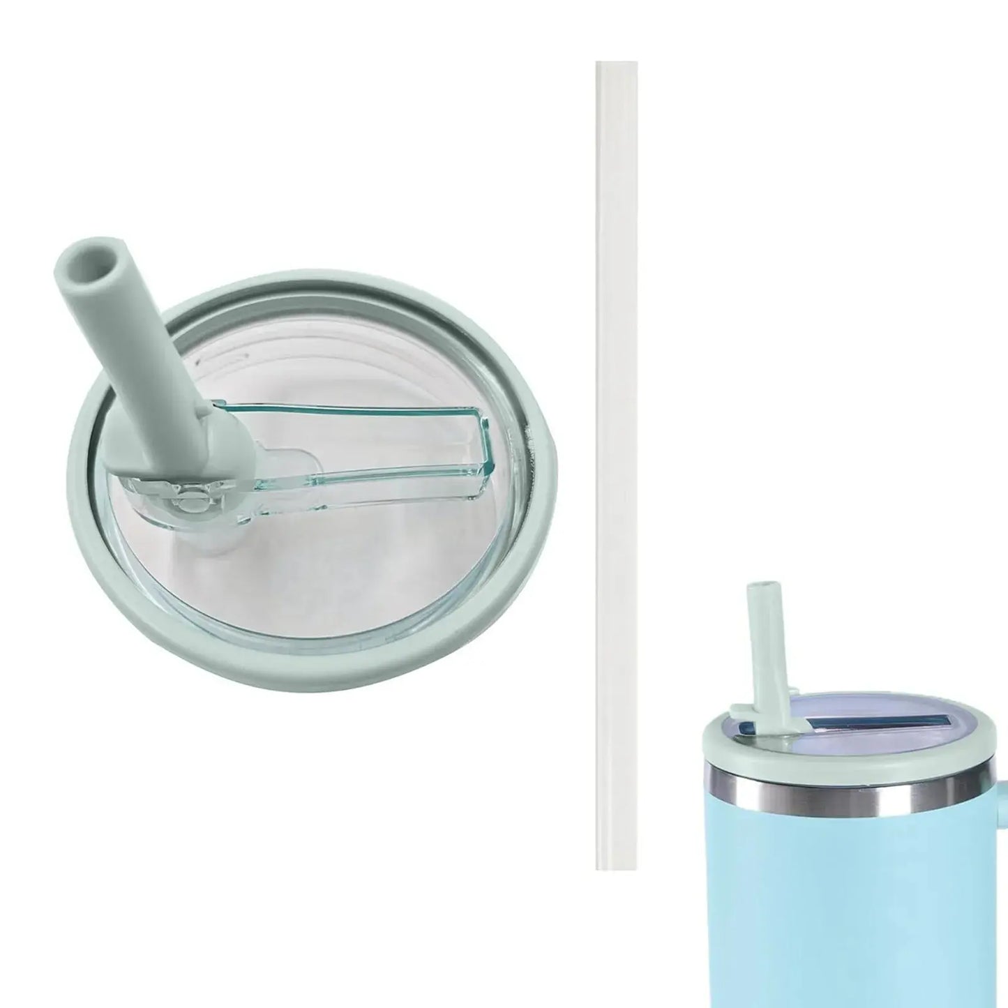 Lot 2 couvercles de remplacement avec paille pour Stanley cup et Hydro Jug 40 oz