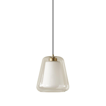 Suspension Lucinda en Verre - Lampe Moderne avec Base en Métal et Éclairage LED