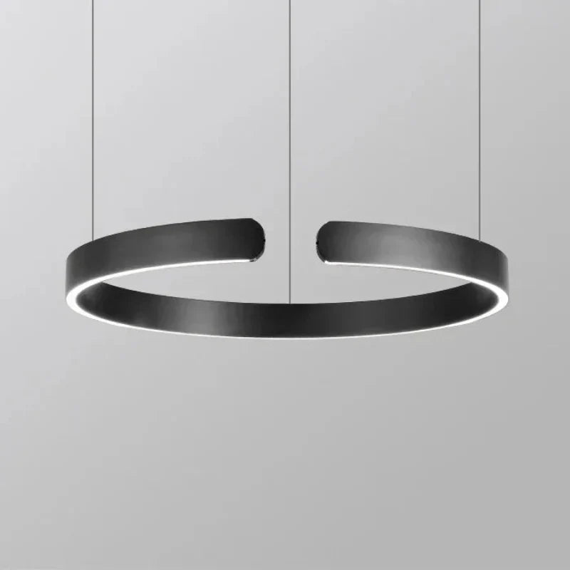 Lustre LED Circulaire Suspendu variant Noir
