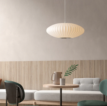 Lustre Suspendu Velura – Élégance en Soie & Éclairage Raffiné