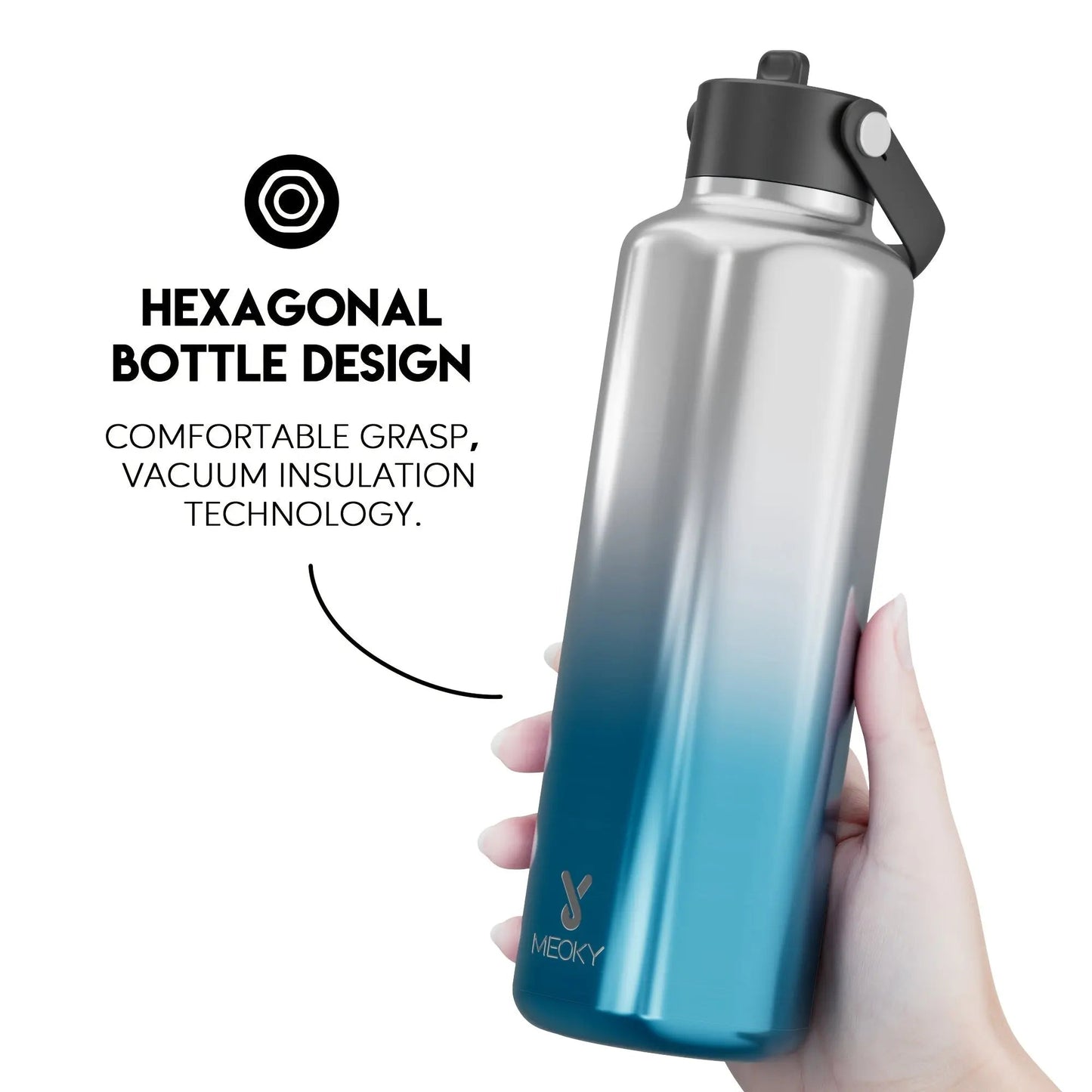 MEOKY Gourde d'Eau Isotherme 24oz (Bleu anthracite)