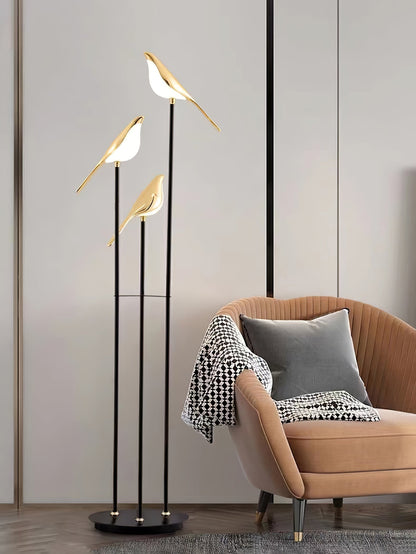 Lampe Magpie Perch - Élégance Naturelle, Design Moderne, LED Intégrée, Stehlampe ou Lampe de Table