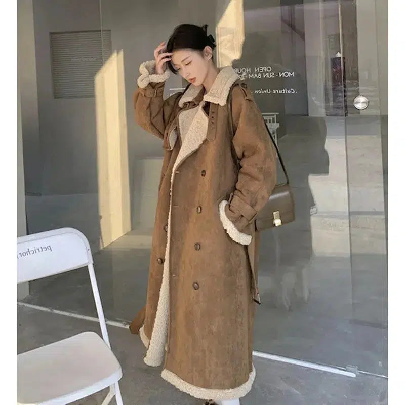 Manteau long daim-Old Money