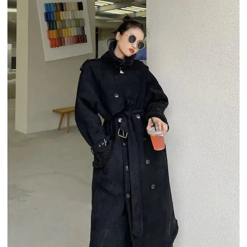 Manteau long daim-Old Money