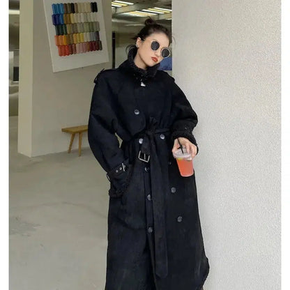 Manteau long daim-Old Money