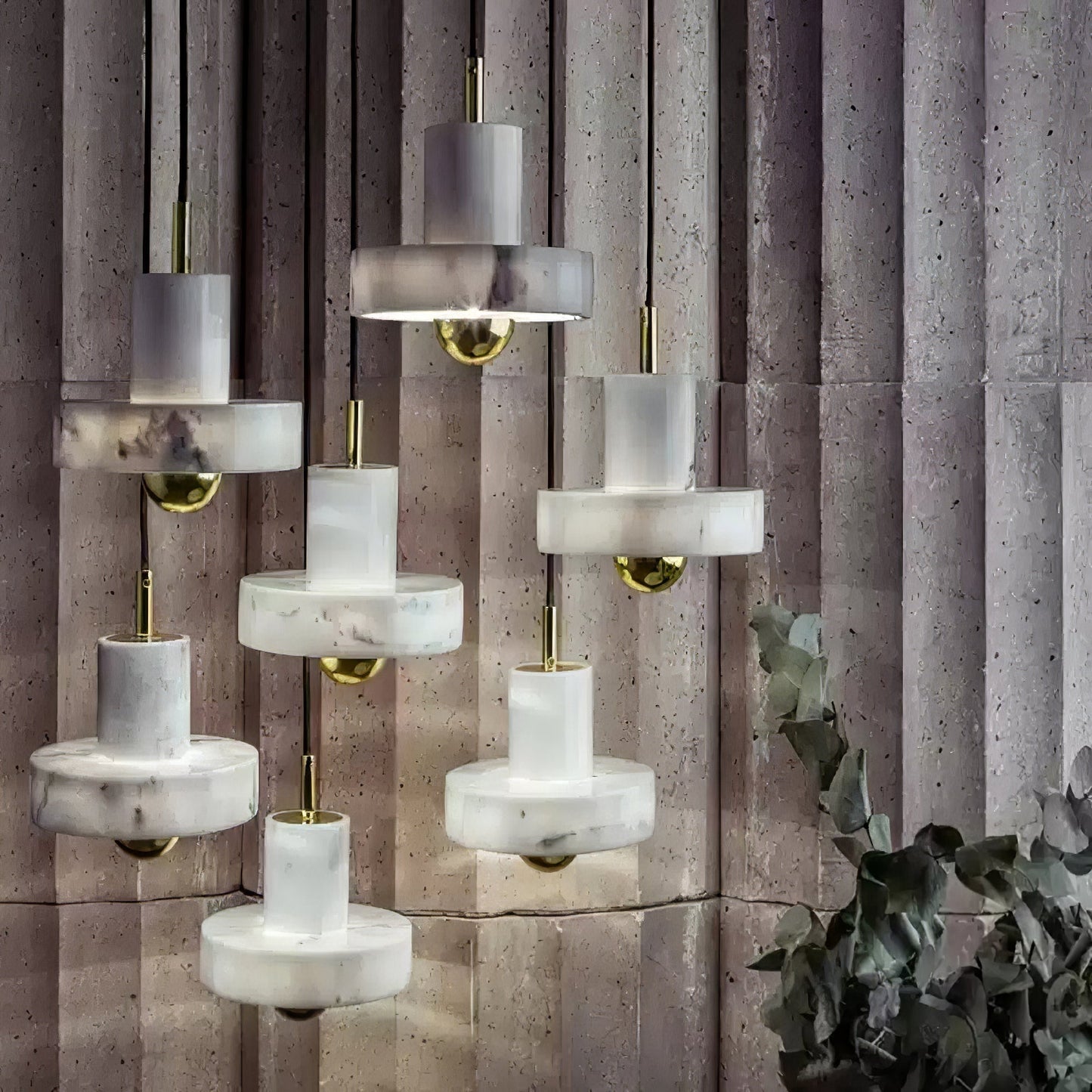 Suspension Marble Aura - Lampe Moderne en Marbre avec LED Intégrée