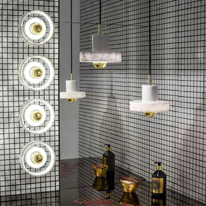 Suspension Marble Aura - Lampe Moderne en Marbre avec LED Intégrée