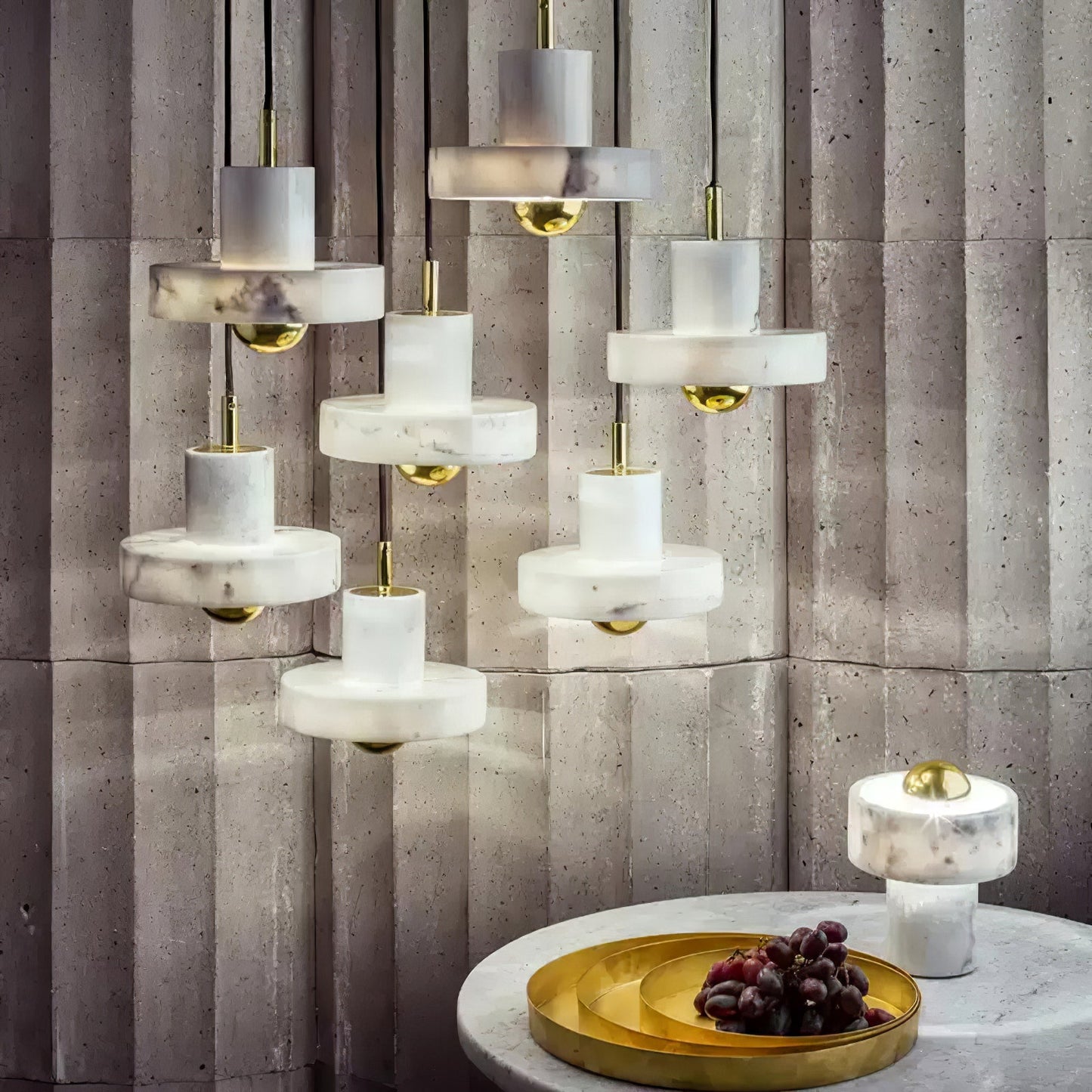 Suspension Marble Aura - Lampe Moderne en Marbre avec LED Intégrée