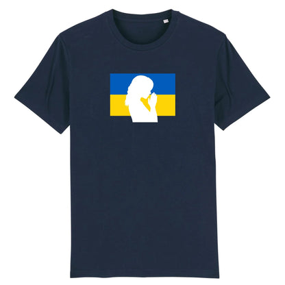 T shirt Ukraine Silhouette de Femme en Prière
