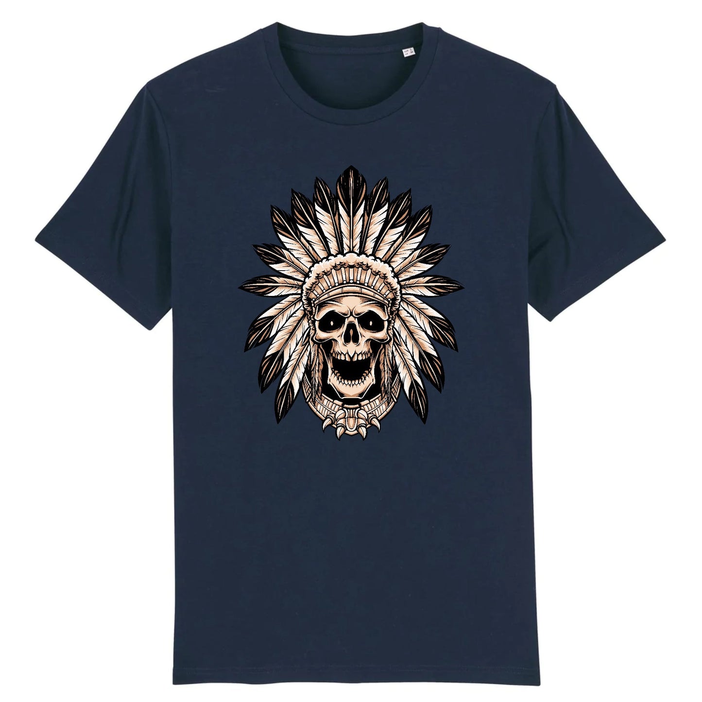 T shirt tête de mort indienne