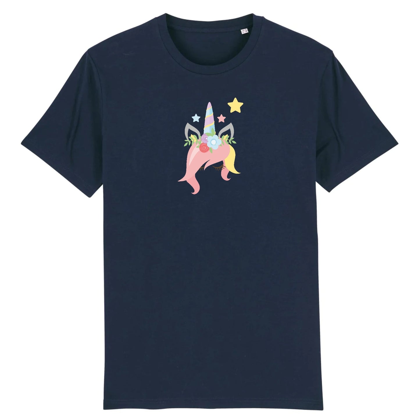 T shirt Licorne avec des fleurs sur la tête