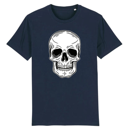 T shirt tête de mort blanche