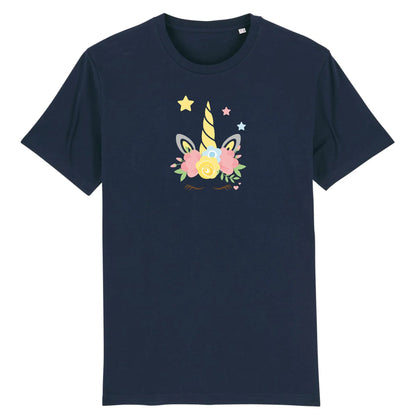 T shirt Unisex Licorne couronne fleurs